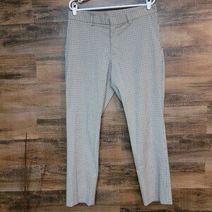 Tommy Hilfiger Trouser Pants Size 34x30 Micro Check Beige Blue White Preppy